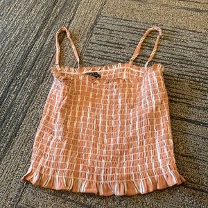 Forever 21 orange plaid shirred crop top small